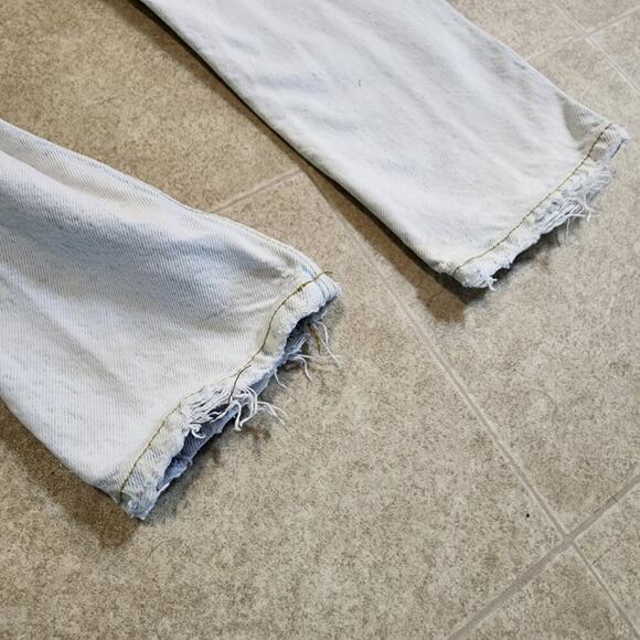 Vtg 80s Guess USA Acid Wash Light Denim Distressed Boot Cut Retro Mom Jean Sz 28 - Picture 3 of 8